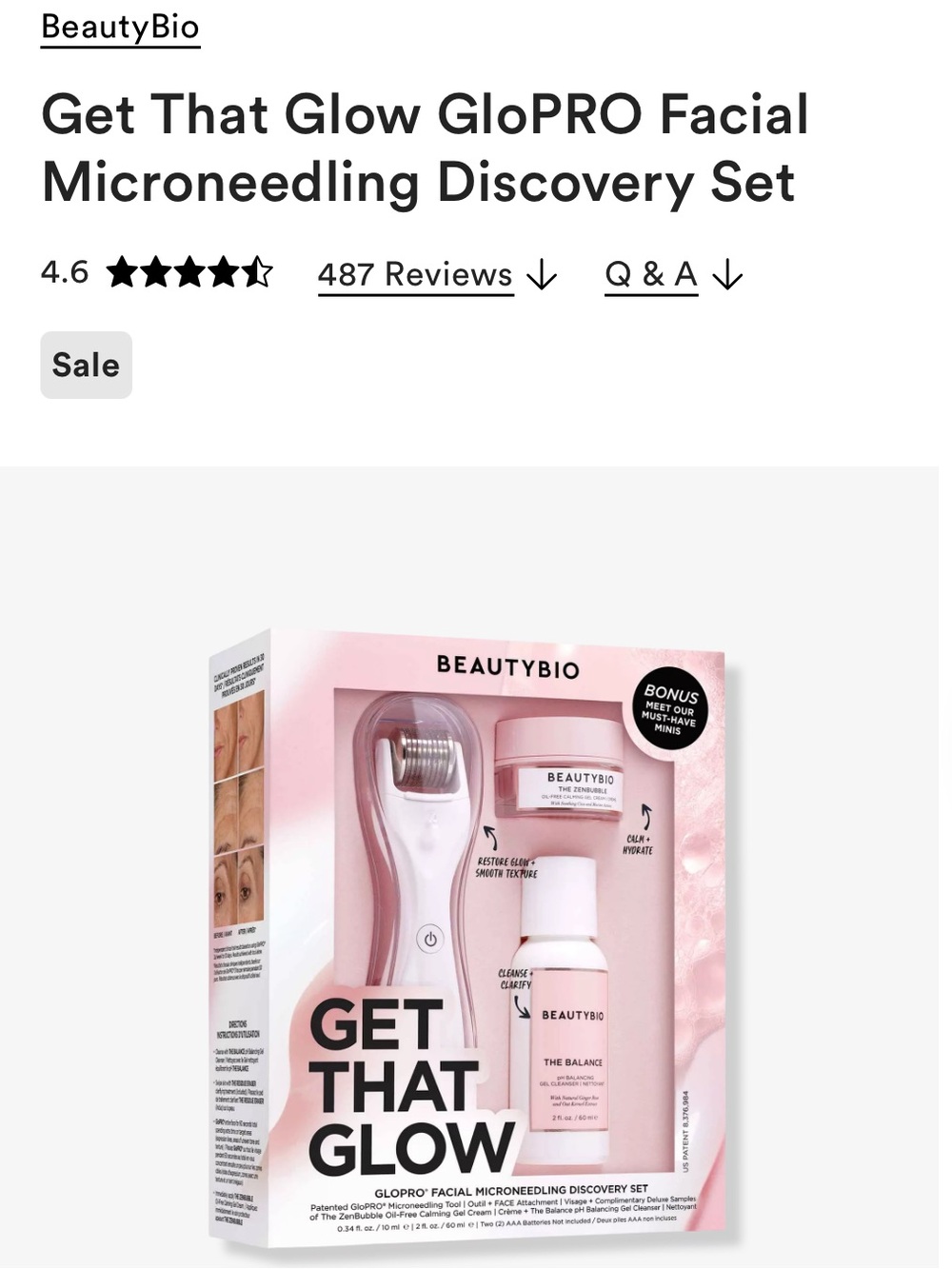 NEW Beauty Bio Glopro Facial Microneedling Discovery Set with Extra Attachment